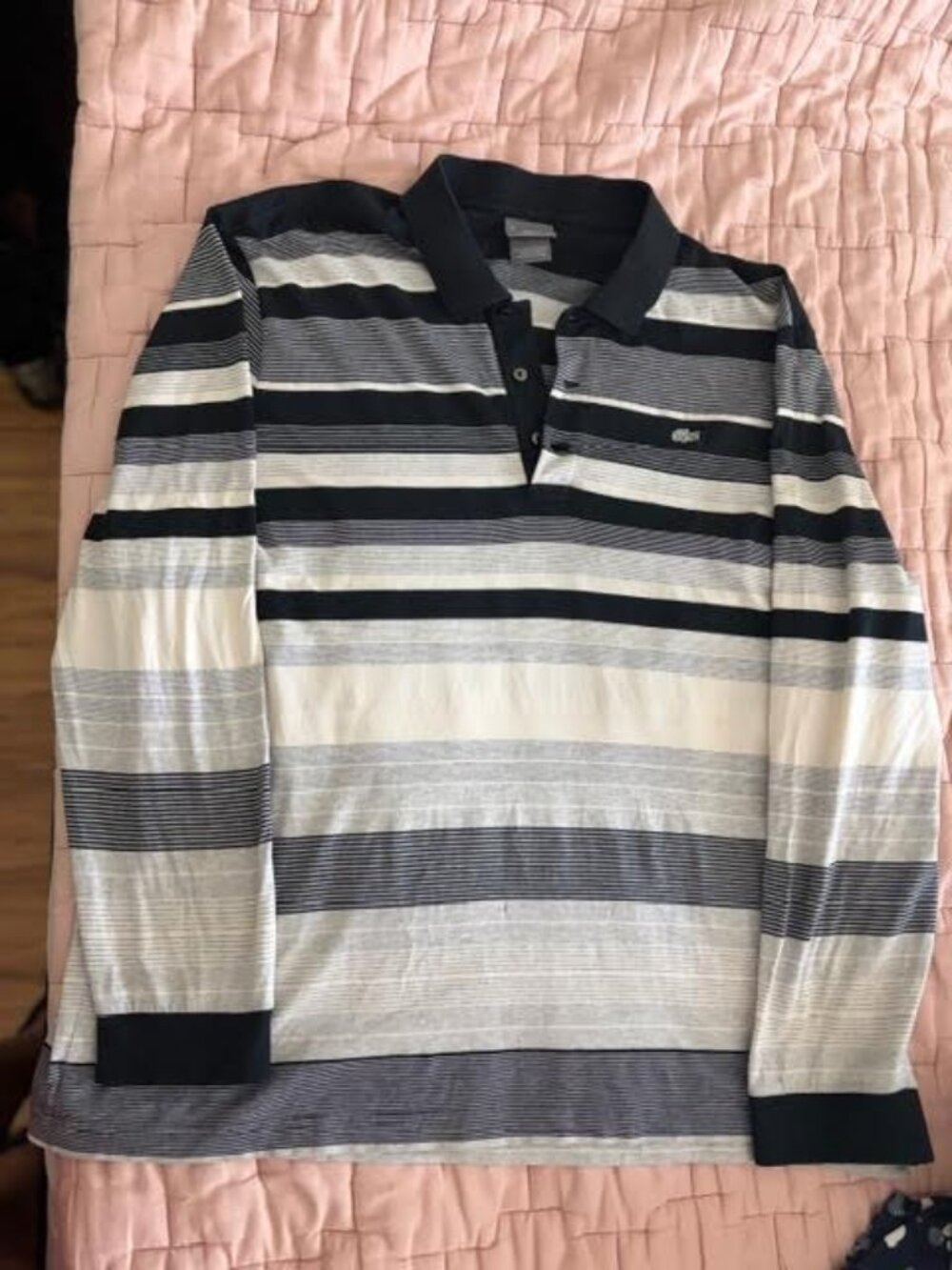 Vintage Lacoste Striped Long Sleeve Polo Shirt Casual Classic size:8 (xxl)
